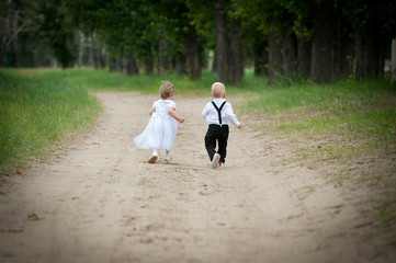 Obraz premium running babies