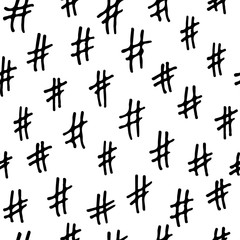 Abstract monochrome hand drawn ink black and white seamless pattern. Brush doodle vector repeated illustration for paper, textile, greeting card, print design.