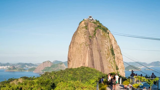 Cable car at Sugar Loaf Mountain (Pao de Acucar), Rio de Janeiro, Brazil, South America - 4K time lapse