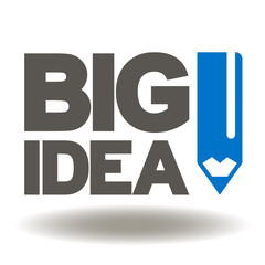 Big idea words with pencil icon vector. Creative Business Successful Work Illustration. Creativity Logo.