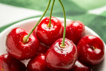 Splashed Red Cherries as Summer Concept