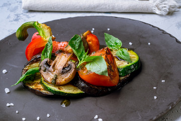 grilled vegetables on a plate