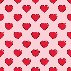 Hearts seamless pattern background, can be used for celebrations, wedding invitation, mothers day and valentines day Vector illustration.