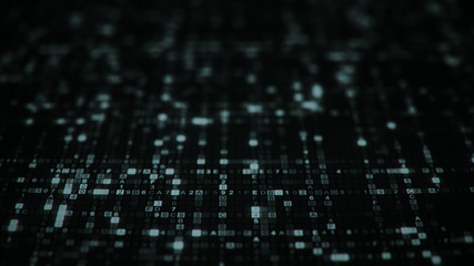 Hexadecimal digital code symbols computer graphic