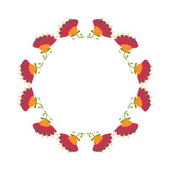 Beautiful wreath. Elegant floral frame hand drawn. Design for invitation, wedding or greeting cards