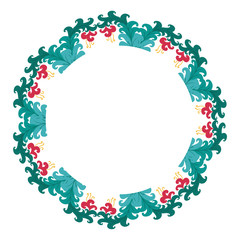 Beautiful wreath. Elegant floral frame hand drawn. Design for invitation, wedding or greeting cards