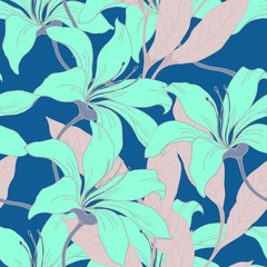 Abstract elegance pattern with floral background.