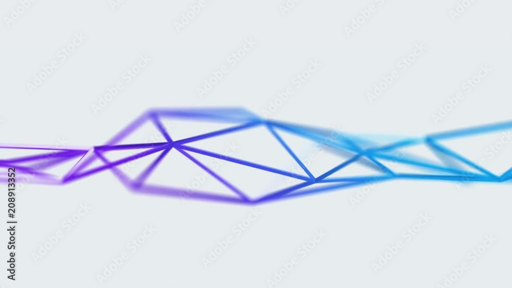 Poster abstract 3d rendering of geometric shape. cgi loop animation with lines. modern background with poly