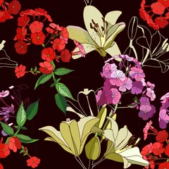 Behang Lilies and phloxes © alfaolga
