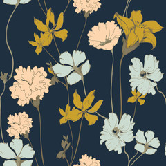 Abstract elegance pattern with floral background.