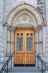 Fototapeta na wymiar Gothic Church Door Entrance