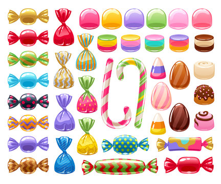Sweets set. Assorted candies.