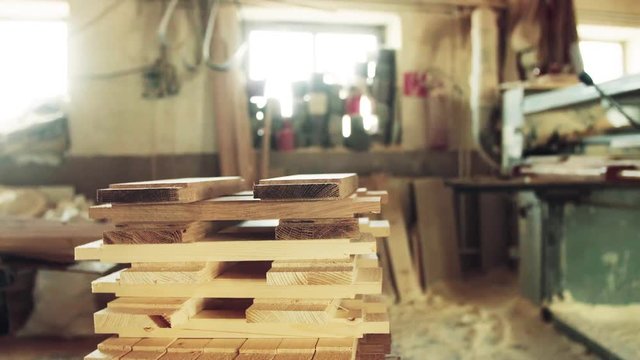 An interior of carpentry workshop.