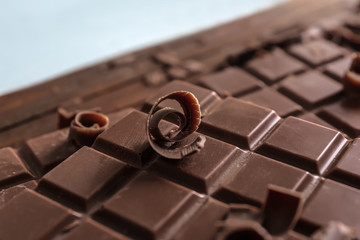 Tasty chocolate, closeup