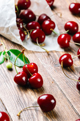 Fototapeta na wymiar Fresh, beautiful cherries on the table.