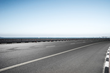 Fototapeta premium empty asphalt road with landscape