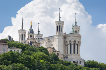 Fototapeta na wymiar Cathedral Notre-Dame de Fourviere in Lyon, France.