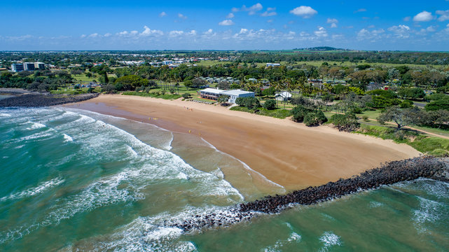 Bargara, Queensland / Australia - December 2017 - Aerial Photograph of Neilson's Park Beach