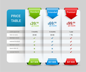 Host pricing for plan website banner. Customer buy package used.Vector illustration