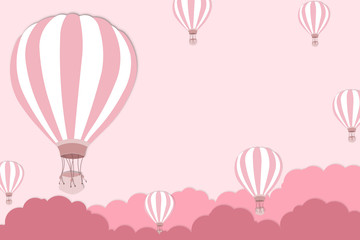 Balloon artwork for International balloon festival - Pink balloon on pink sky background - illustration