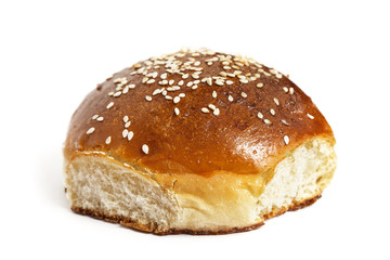 sesame bun isolated on white background
