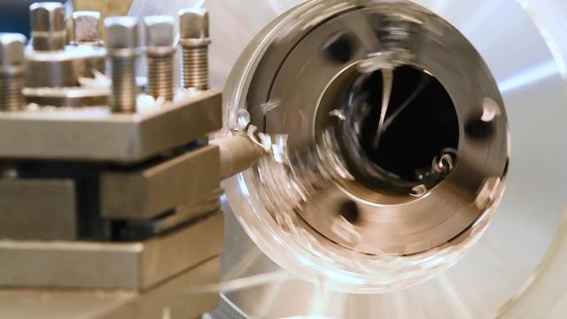 cutting tool counterboring a hole at metal working