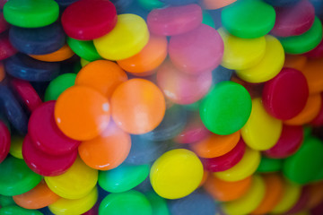 A lot of colorful candy close up