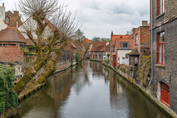 Fototapeta premium View of Bruges canal, Belgium