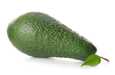 Ripe avocado on white background