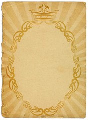 old sheet paper with royal frame