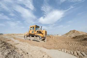 excavator in the field