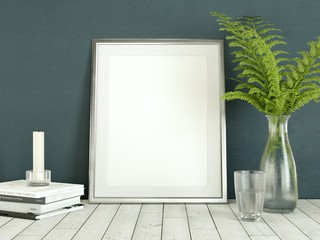 Poster product design styled mockup. Empty frame mockup.