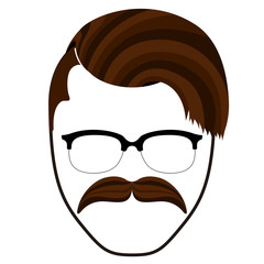 Isolated hipsterman avatar