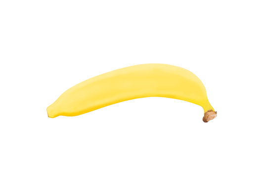 banana ripe yellow isolated on white background and clipping path
