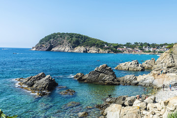 Fototapeta na wymiar Cliffs in the Costa Brava, Girona, Catalonia, Spain