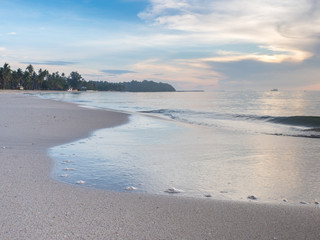 clean sand at the beach in the morning