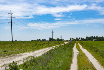 Fototapeta na wymiar Russian countryside landscape