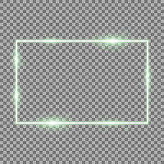 Frame with light effects, green color