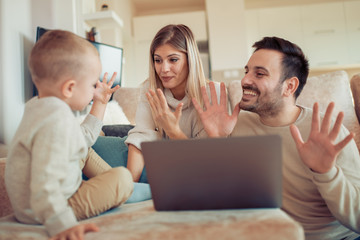 Family enjoying at home
