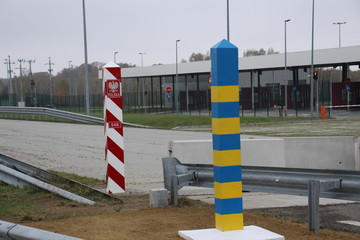 The border posts of Ukraine and Poland indicate the place of passage of the Ukrainian-Polish border...