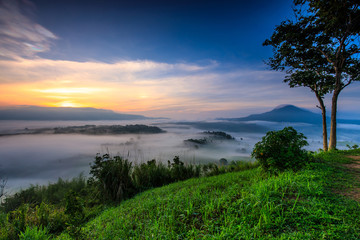 Ta-Kian-Ngo, Landscape sea of mist on the mountain in Phetchabun province  Thailand.