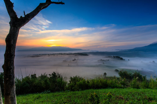 Ta-Kian-Ngo, Landscape sea of mist on the mountain in Phetchabun province  Thailand.