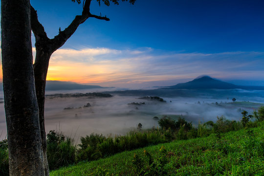 Ta-Kian-Ngo, Landscape sea of mist on the mountain in Phetchabun province  Thailand.
