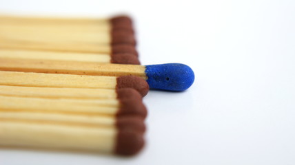 Brown matches with one blue in the middle