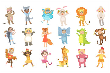 Kids In Animal Costumes Set