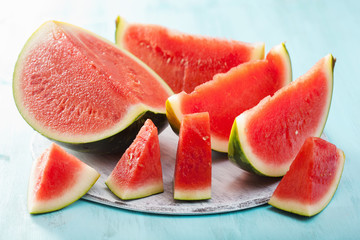 red watermelon slices, summer fruit