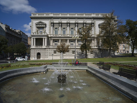 Fountain outside City Assembly building, Belgrade, Serbia