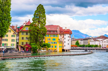 Beautiful river cityscape of Lucerne, Switzerland