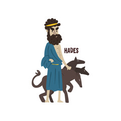 Hades Olympian Greek God, ancient Greece mythology character vector Illustration on a white background