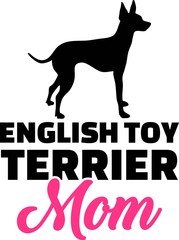English toy terrier mom silhouette